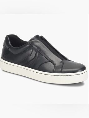 Born Beck Slip-On Black Leather Casual Sneaker Shoes Mens Size 10 M NEW ($125)